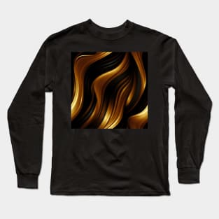 Golden Harmony: Abstract Stripes in Luxe Gold Long Sleeve T-Shirt